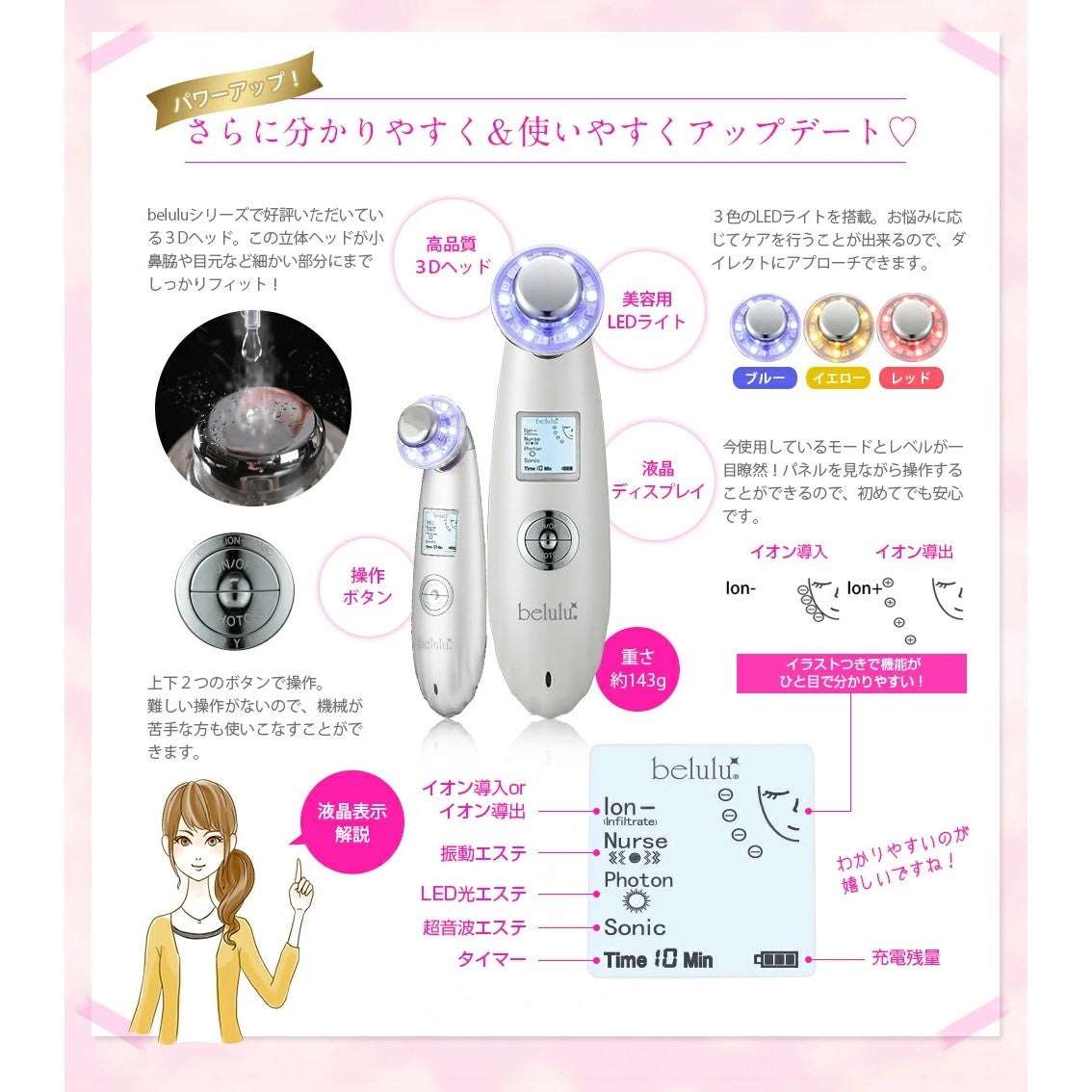 Belulu Classy Ultrasonic Facial Beauty Device (Made in Japan) - Image 18