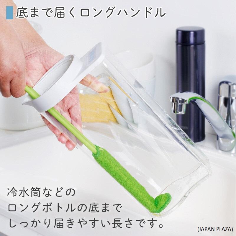 L-shaped Bottle Washer - Green Color (Made in Japan) - Image 6