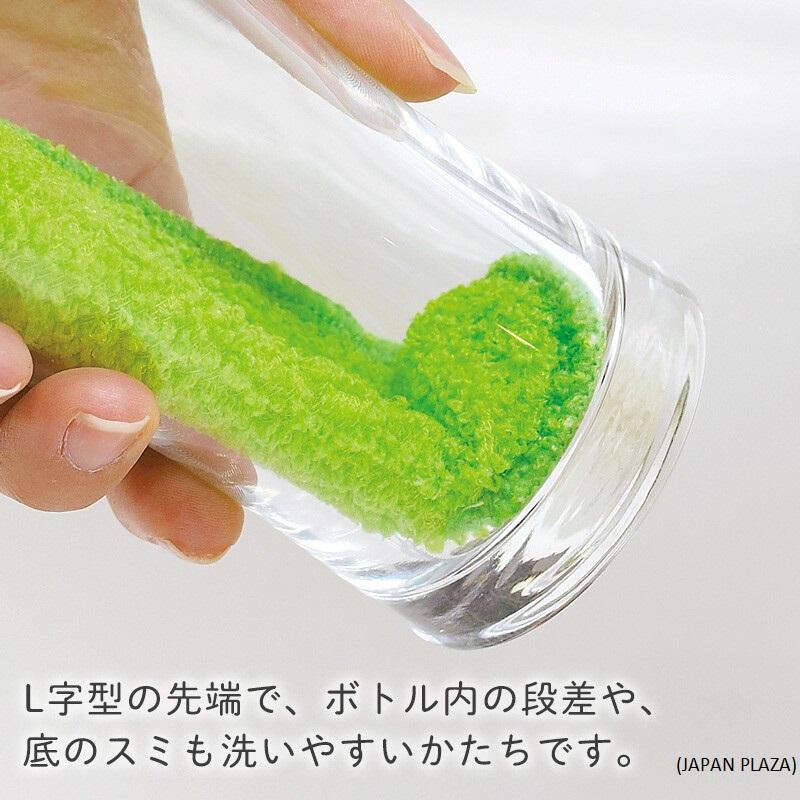 L-shaped Bottle Washer - Green Color (Made in Japan) - Image 7