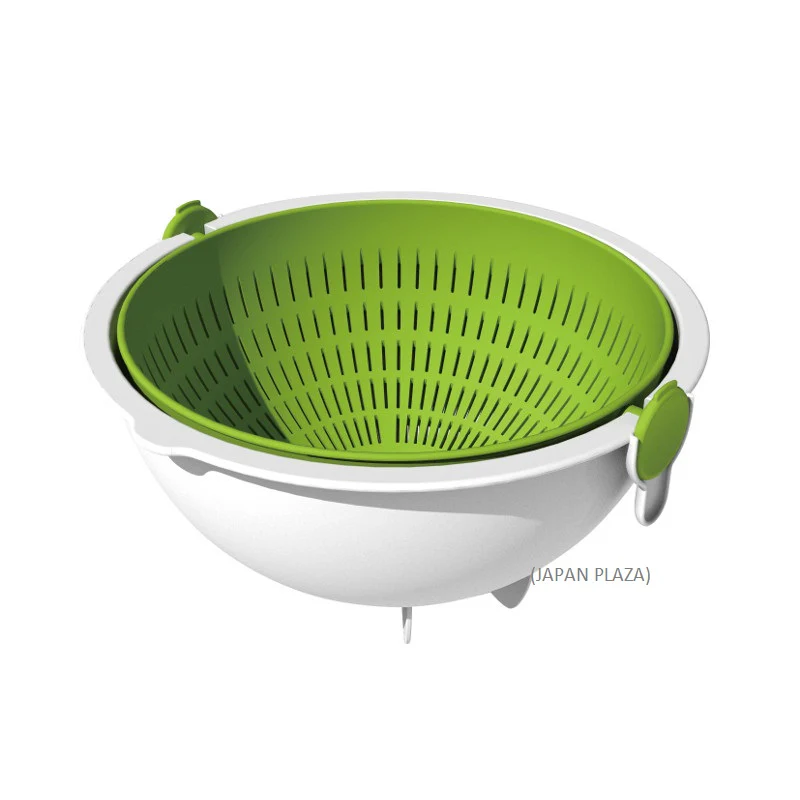 Spin Wheel Colander L Green Color (Made in Japan) - Image 6