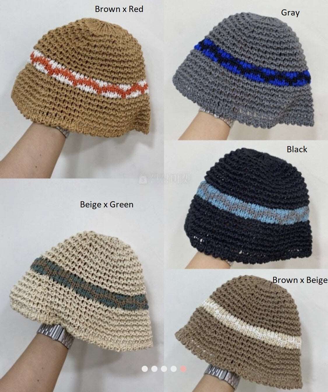Crochet Bucket Hat with Floral (Made in Korea) - Image 3