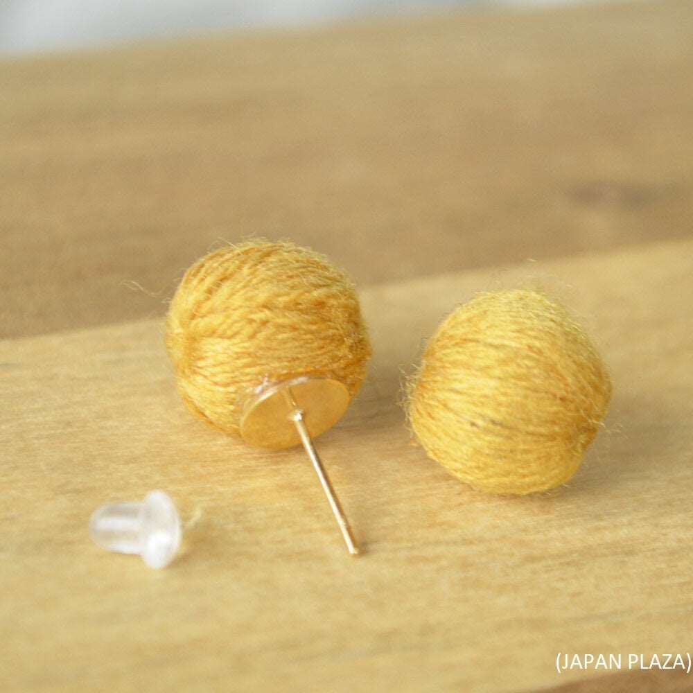 Elegant Cotton Ball Pierced Earring (Made in Korea) - Image 4