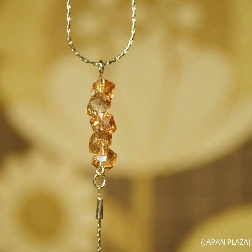 Fringe Gold Crystal Chain Necklace (Made in Korea) - Image 3