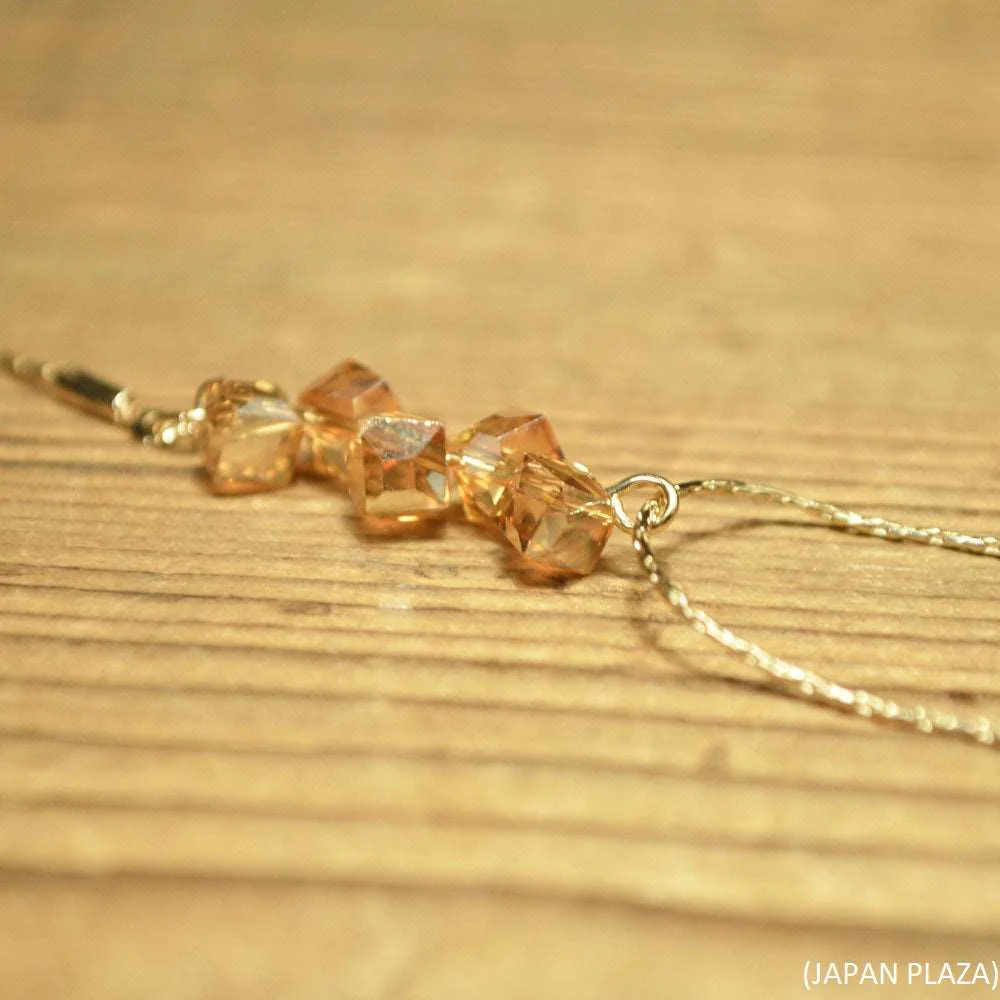 Fringe Gold Crystal Chain Necklace (Made in Korea) - Image 4