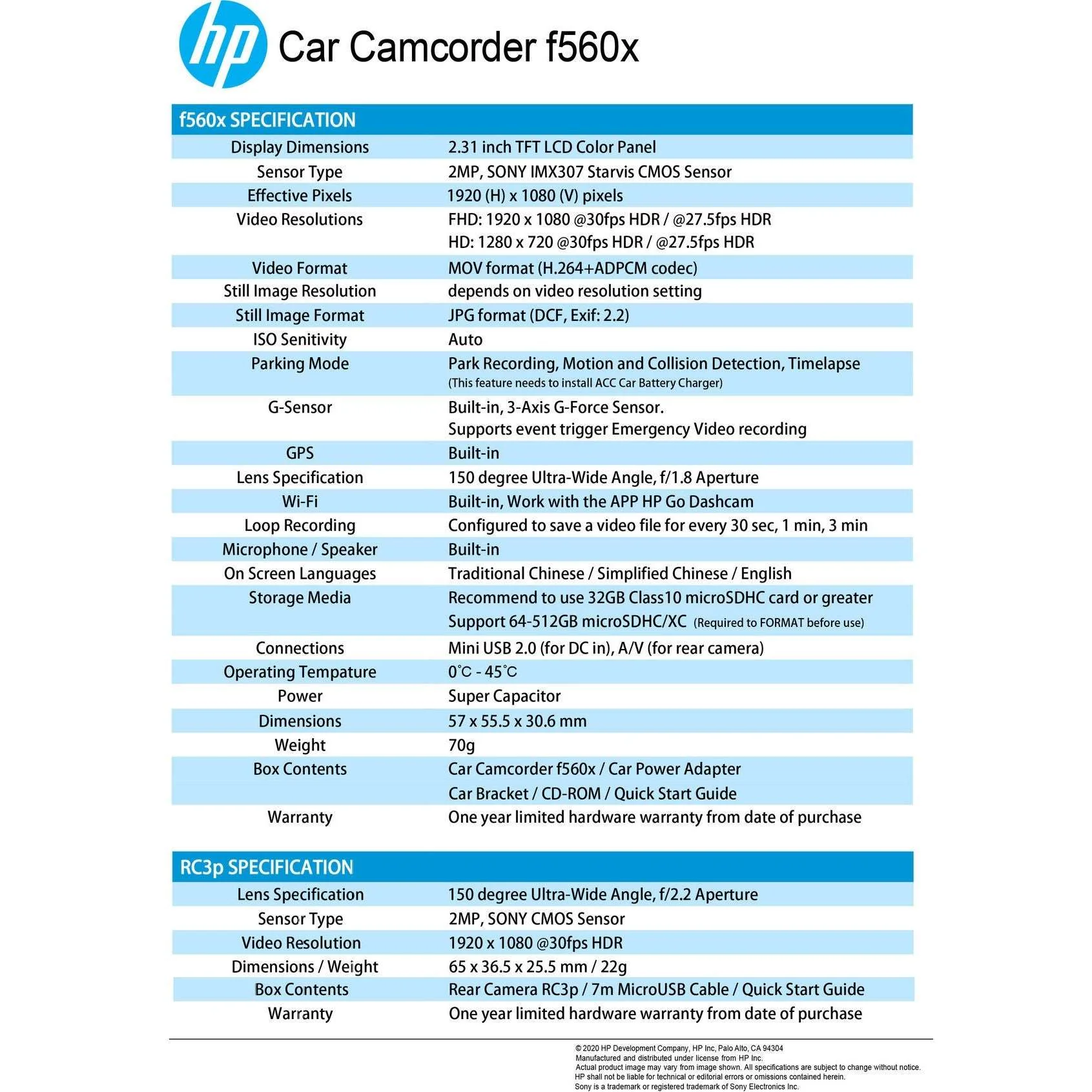 HP f560x + RC3p Car Camera - Image 3