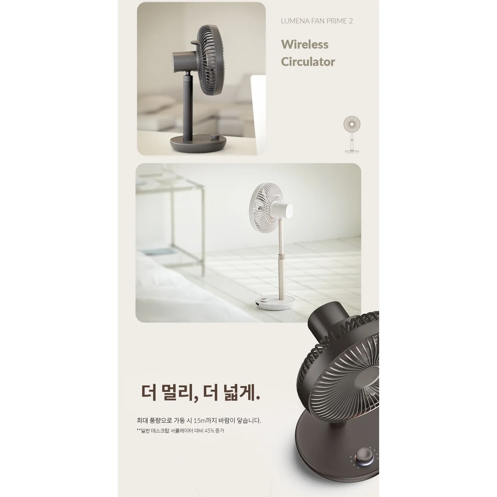 Korea LUMENA Fan Prime 2nd generation "Wireless" fan - 7 inches - Image 22