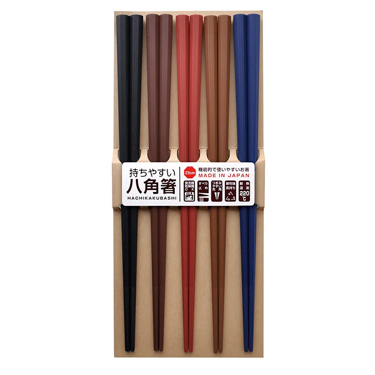 Octagonal Chopstick 5P - Dishwasher & Dryer Safe (Made in Japan)