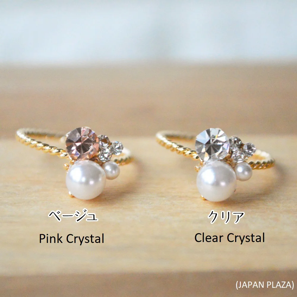 Pearl Crystal Ring with Gold Plating (Made in Korea) - Image 2