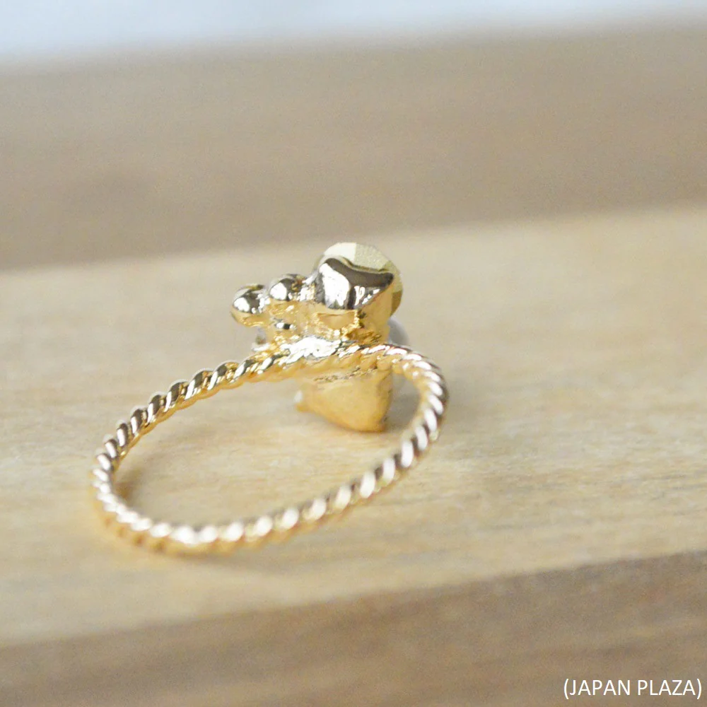 Pearl Crystal Ring with Gold Plating (Made in Korea) - Image 4