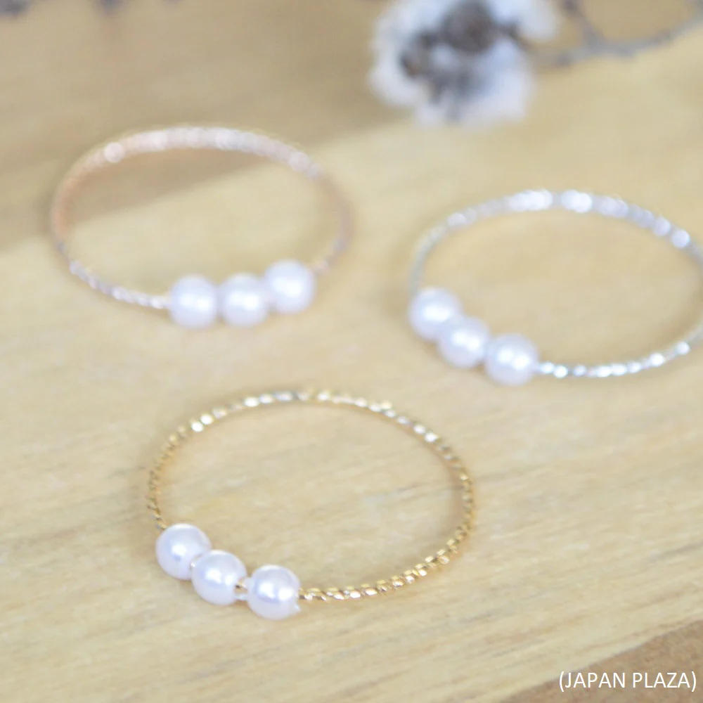 Pearl Rope Ring w Gold/Silver Plating (Made in Korea) - Image 4