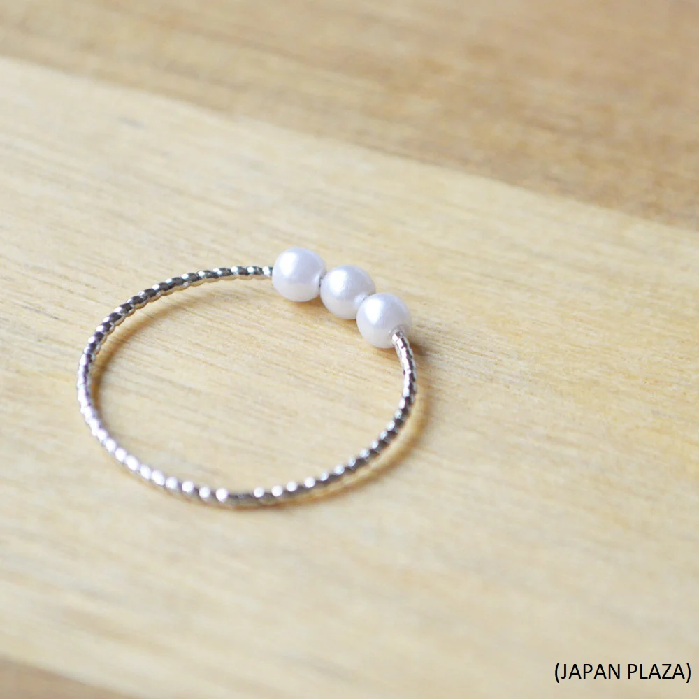 Pearl Rope Ring w Gold/Silver Plating (Made in Korea) - Image 5