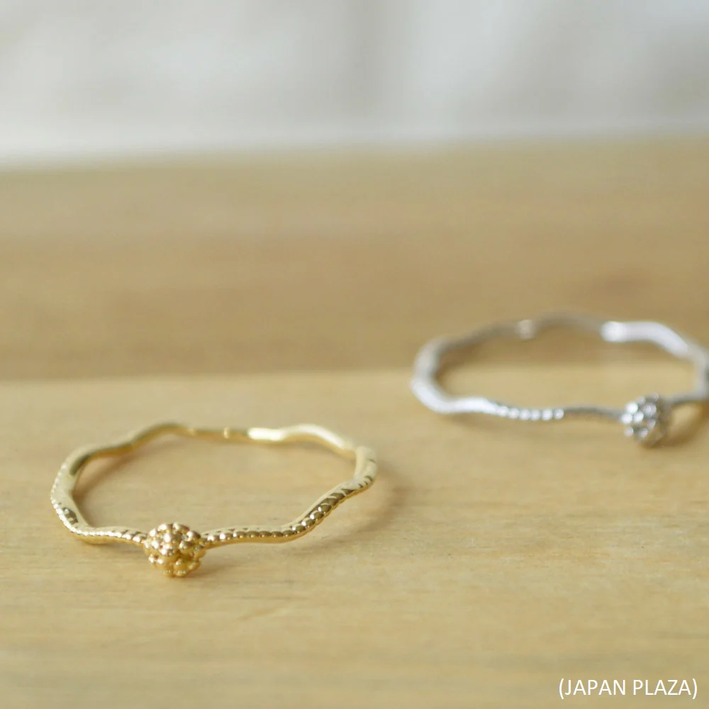 Rope Flower Ring with Silver/Gold Color (Made in Korea)