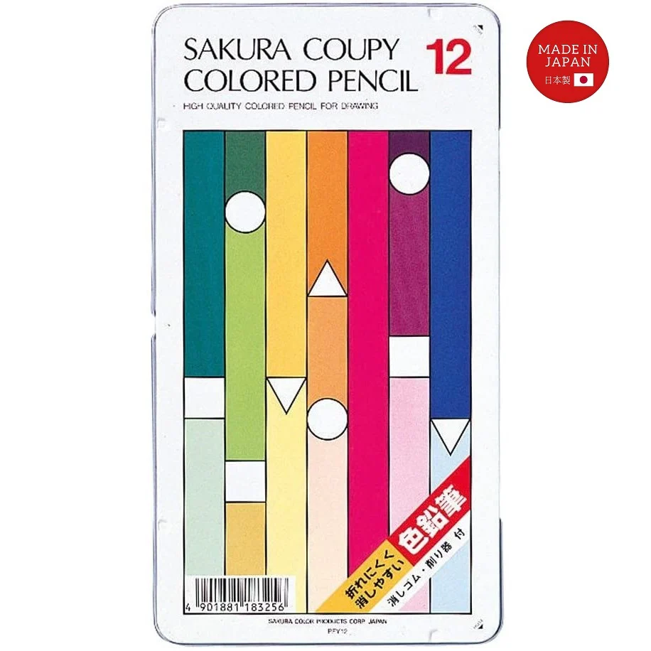 Sakura Coupy Colored Pencil 12 colors (Made in Japan)
