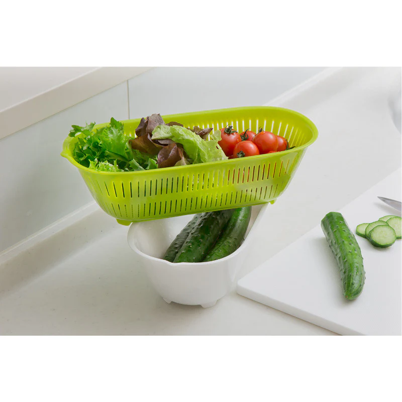 Spin Wheel Colander Oval Green Color (Made in Japan) - Image 3