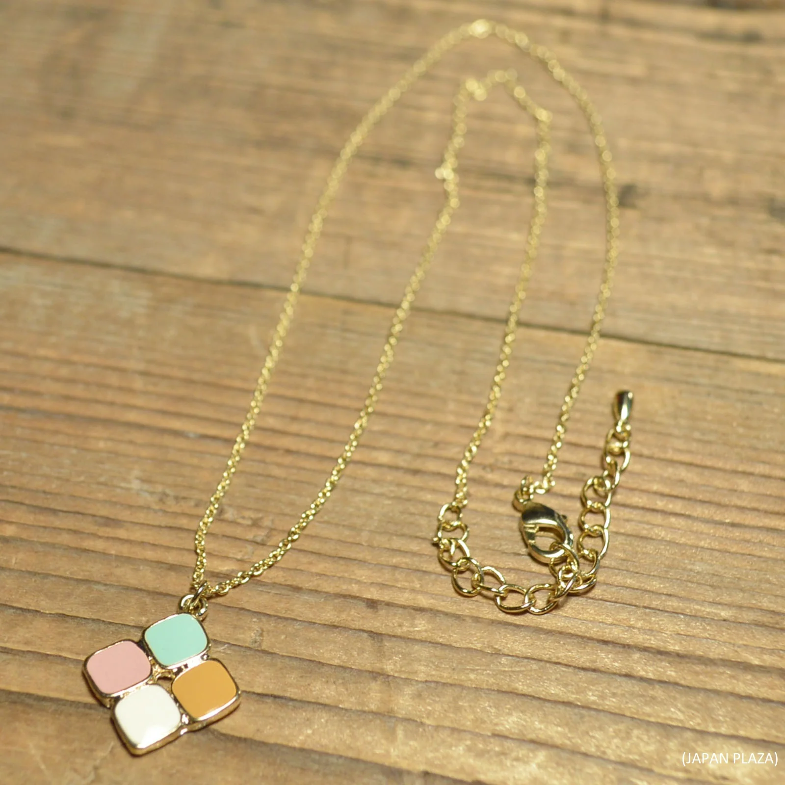 Square Enamel Gold Plating Necklace (Made in Korea) - Image 5
