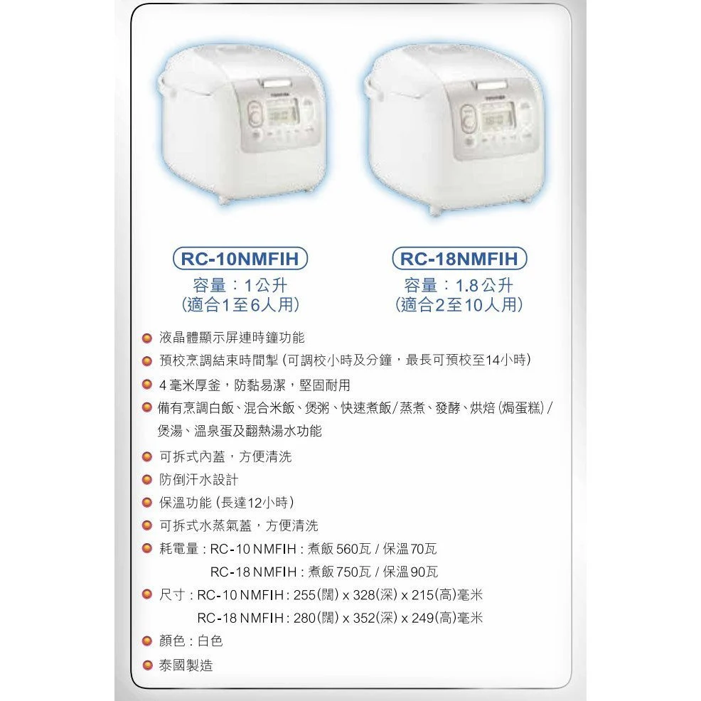 Toshiba Rice Cooker RC-10NMFIH/RC-18NMFIH (Made in Thailand) - Image 6