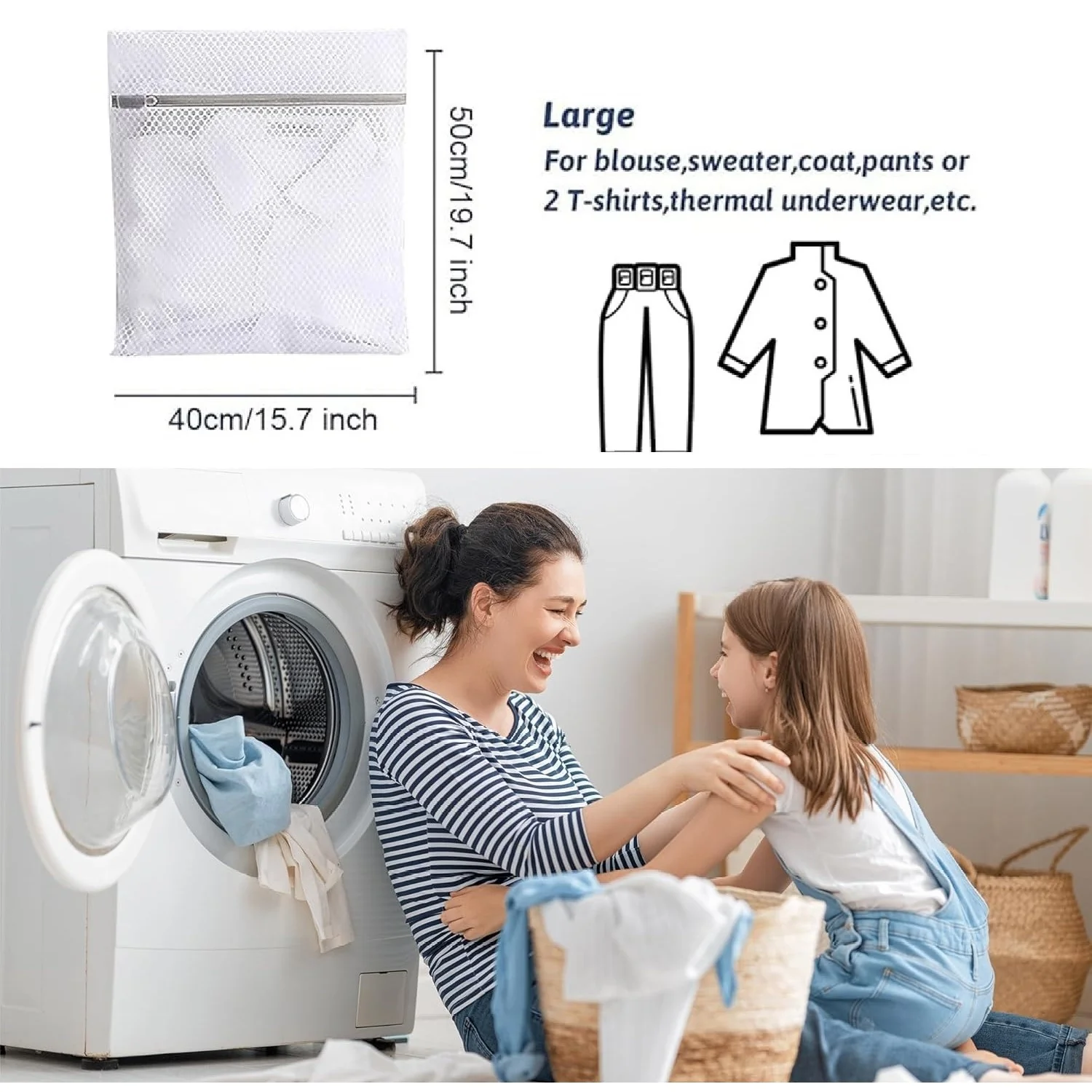 Washing Net Square Shape 55cmx40cm w Individual Packaging - Image 4