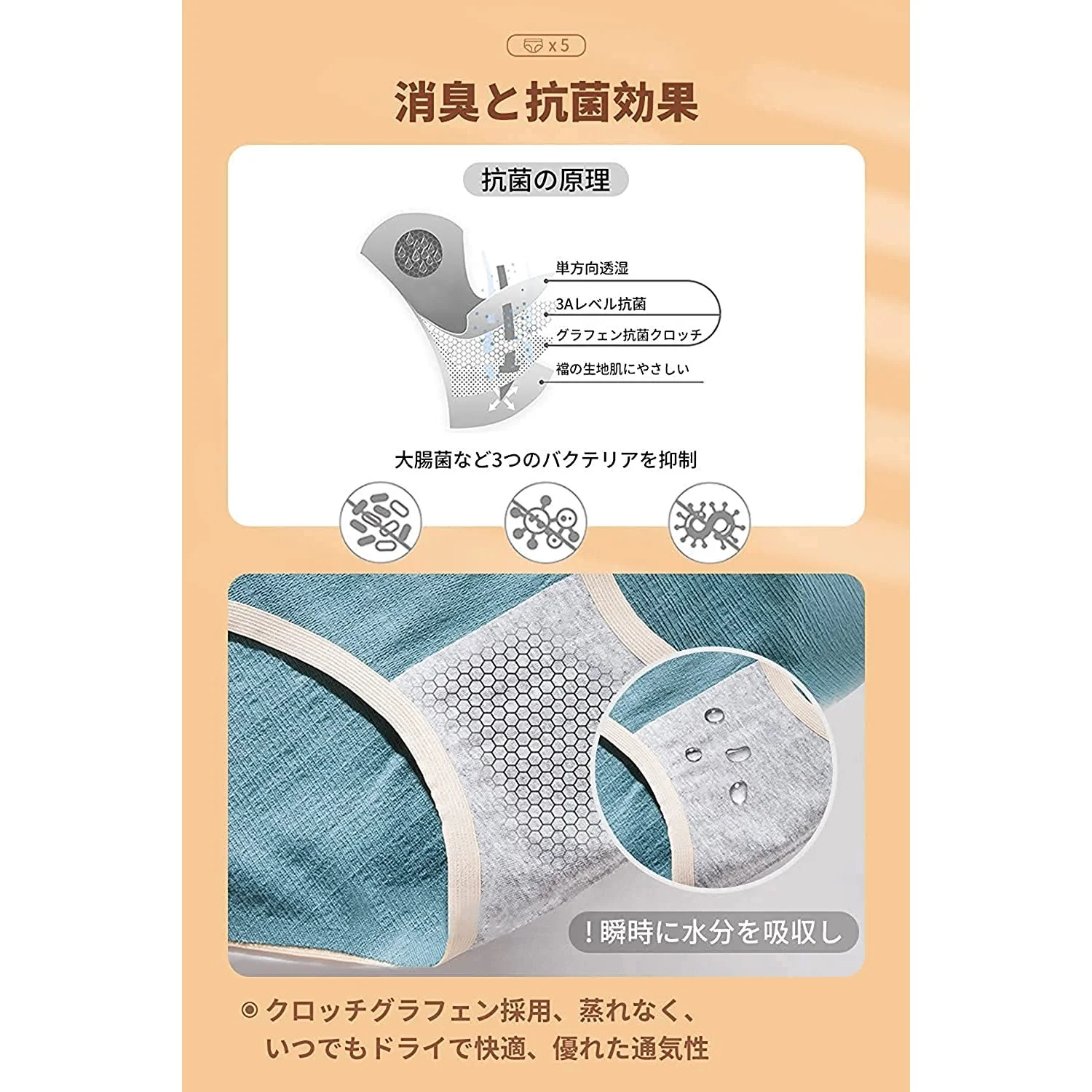 Women's Pure Cotton Panties Set of 5 - Image 5