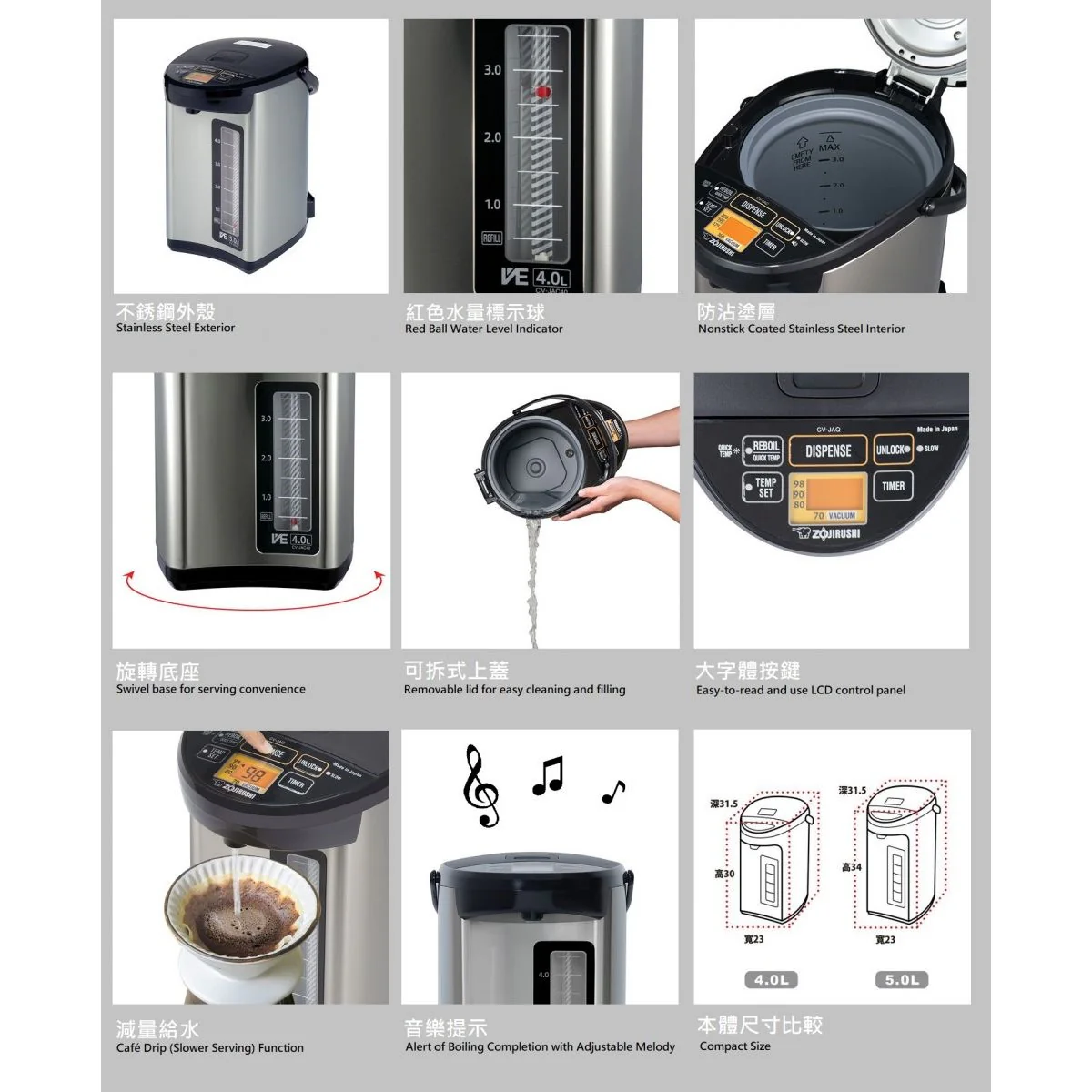 Zojirushi Hot Water Dispenser CV-JAQ40/50 (Made in Japan) - Image 12